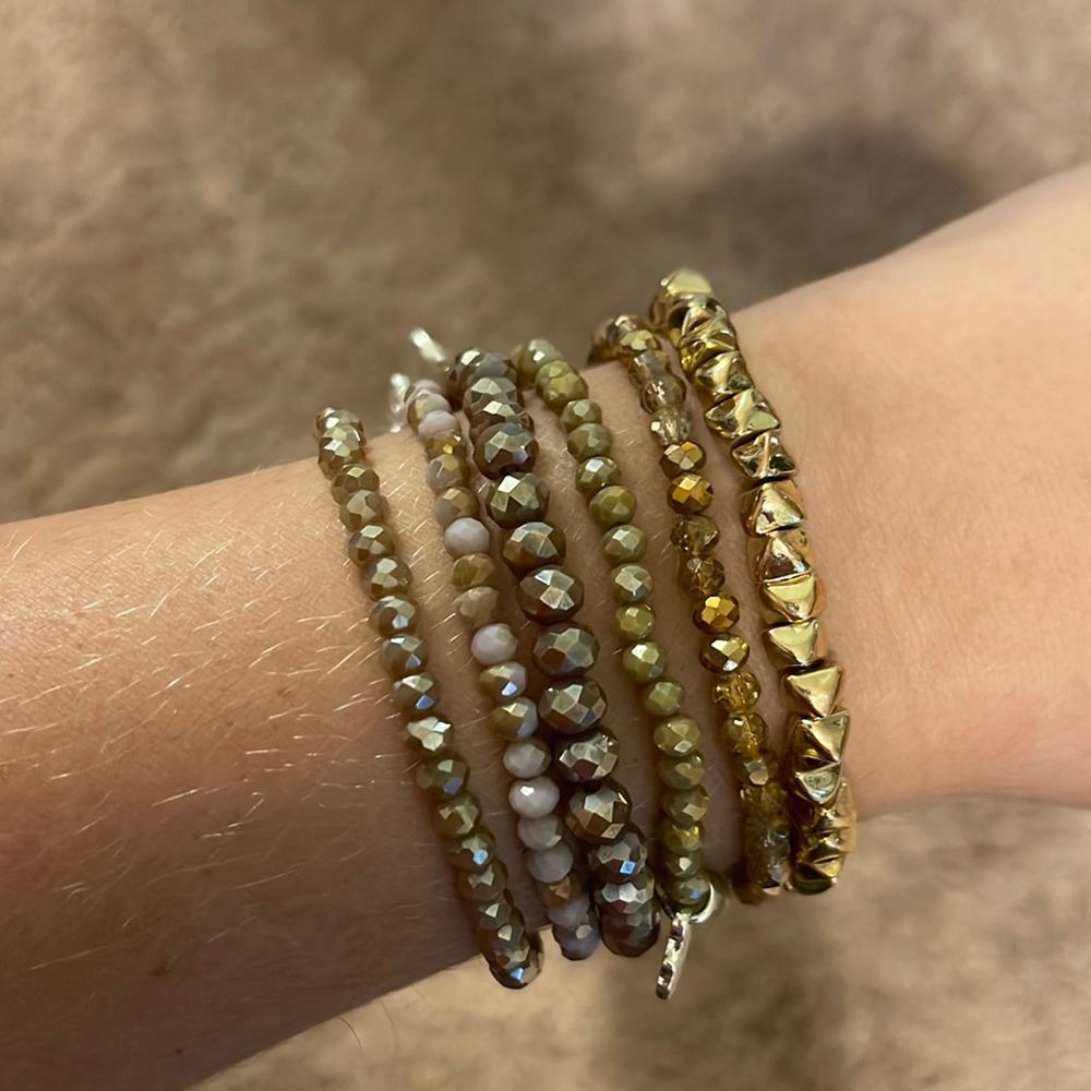 Bundle of beaded bracelets